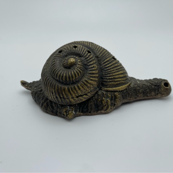 ANTIQUE TOOTHPICK DISPENSER ART DECO BRONZE SNAIL ORNAMENTED SCULPTURE 1920´S - Picture 2 of 10